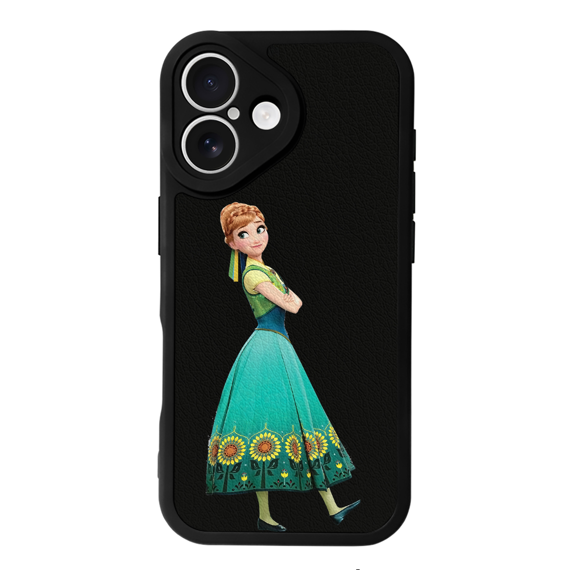 （画像用） アナと雪の女王 アンナ エルサ Frozen Anna Elsa 【iPhone 16シリーズ対応】シリコンスマホケース（レザー調） 材質：シリコン